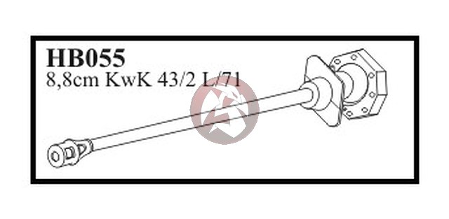 HB047 CMK 1/35 8.8cm KwK 43/2 L/71 Zimmerit Mantle & Muzzle King Tiger Gun 