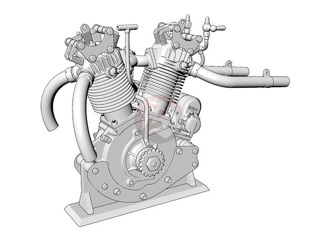 Cix Models 1/6 Engine for Harley-Davidson 8 Valve Board