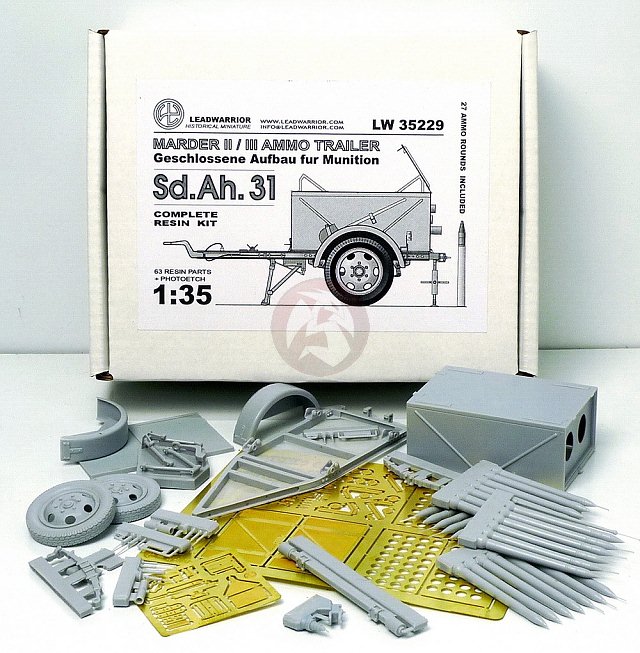Lead Warrior 1/35 Sd.Ah.31 German 7.5cm Ammo Trailer WWII (w