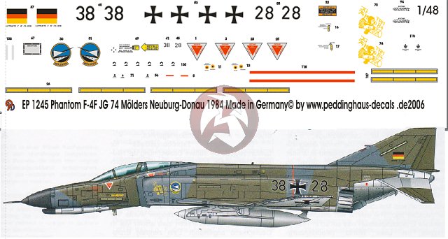Peddinghaus 1/48 German F-4F Phantom II Markings JG 74