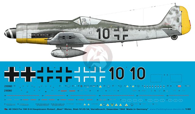 Peddinghaus 2081 1/48 FW 190-D9 Oblt Heinz Sachsenberg JV 44 Peddinghaus 2081 1/48 FW 190-D9 Oblt Heinz Sachsenberg JV 44