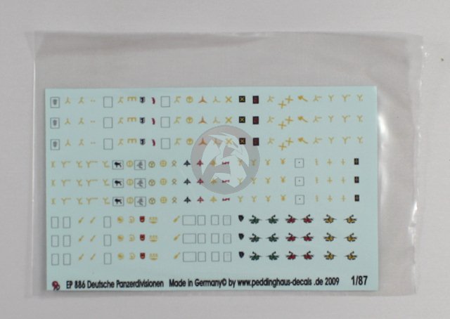 HO Wehrmacht Panzer-Division Armored Division Markings 886 Peddinghaus 1//87